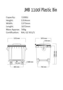 Jobe 1100L Plastic Bin