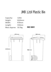 Jobe 120Lt plastic bin